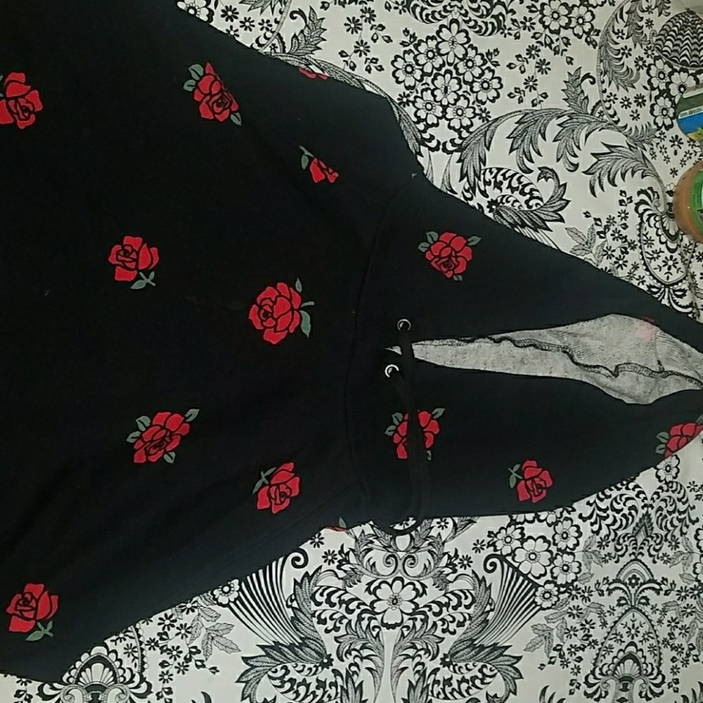 rose crop hoodie